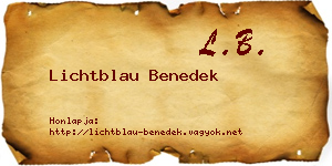 Lichtblau Benedek névjegykártya